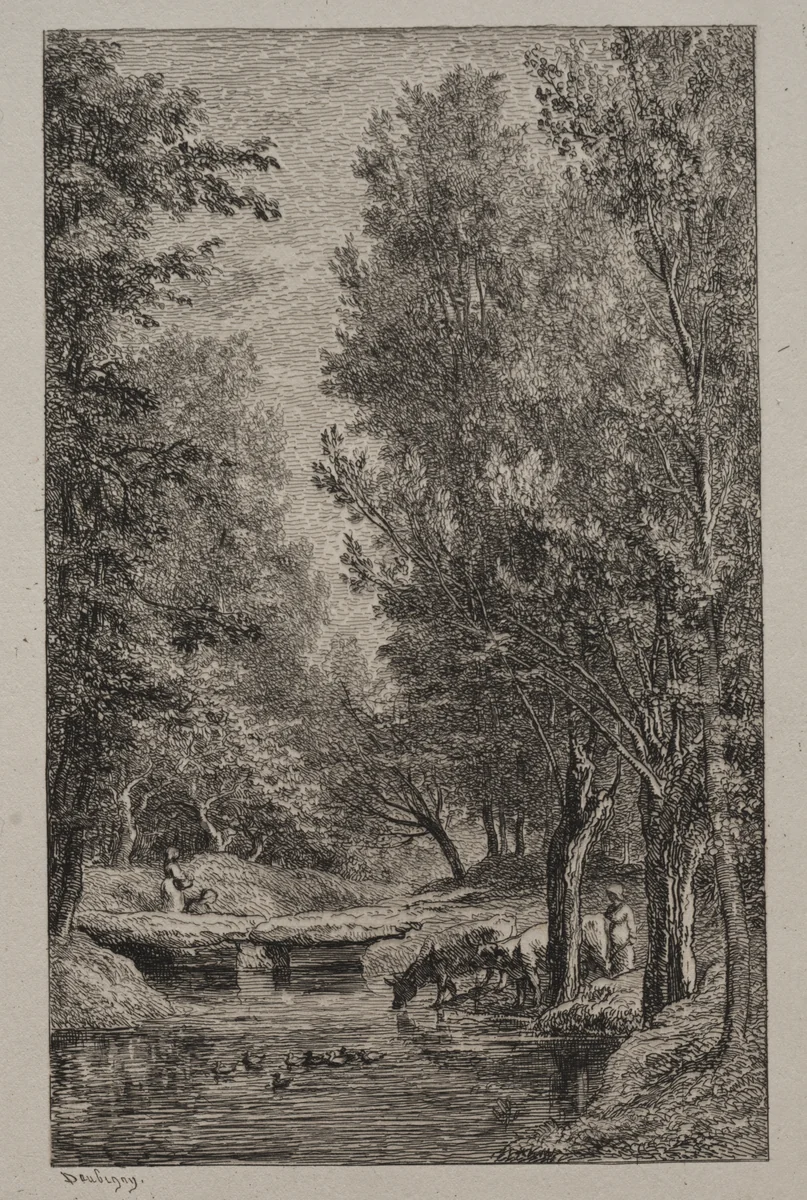 Brook in the Val Mondois by Charles-François Daubigny, print, 1857-1867