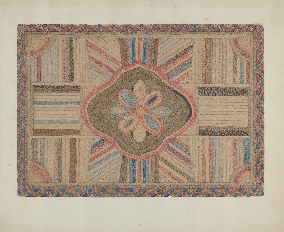 Shirred Rug by Elbert S. Mowery, index of american design, 1936