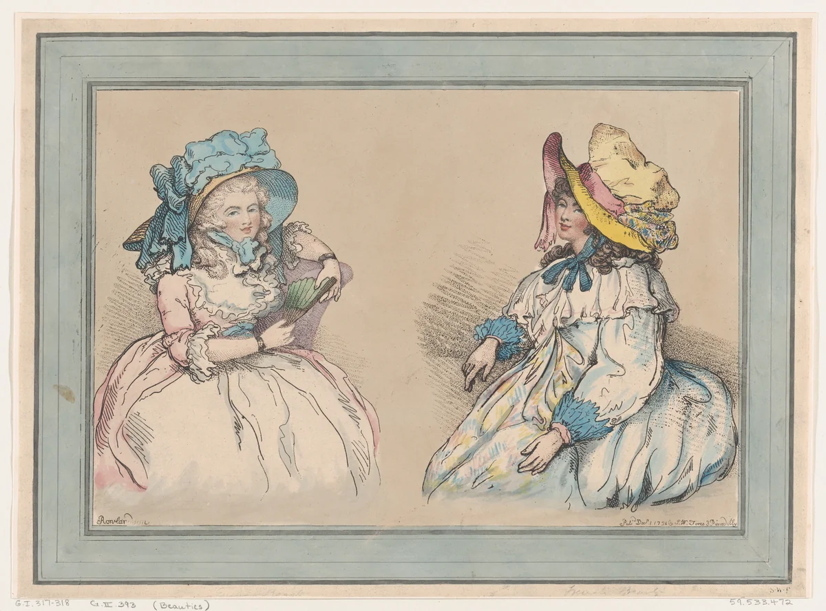 Beauties by Thomas Rowlandson, print, 1792