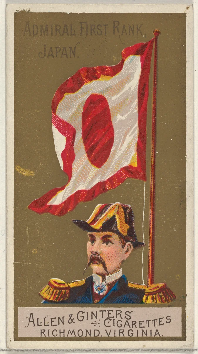 Admiral First Rank, Japan, from the Naval Flags series (N17) for Allen & Ginter Cigarettes Brands by Allen & Ginter, print, 1886-1891