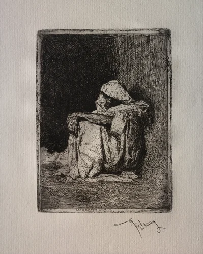 Seated Arabian by Mariano Fortuny, print, 1855-1867