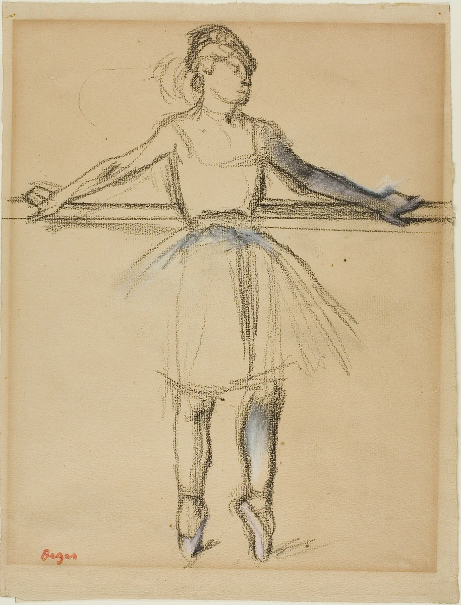 Dancer at the Bar (on Point) by Edgar Degas, drawing, 1880-1890