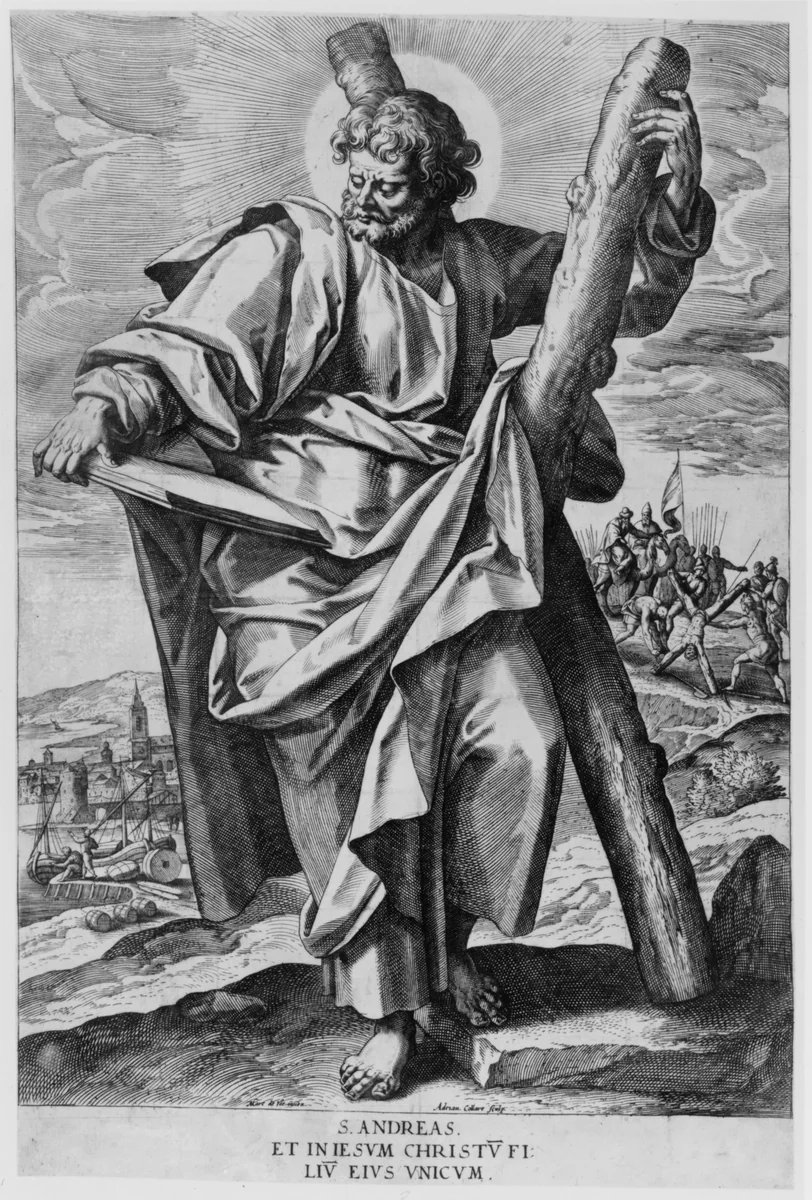 Christ and the Twelve Apostles by Maerten de Vos, print, 1592