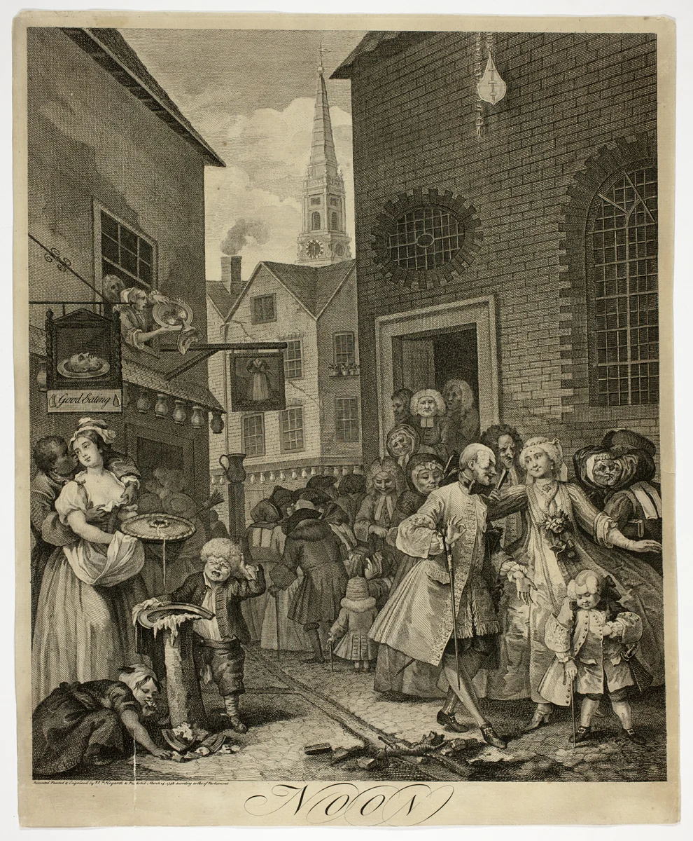 Noon, Plate Two from The Four Times of Day by William Hogarth, print, 1738