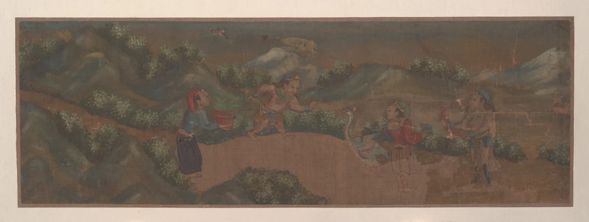 Landscape Painting of Figure in Woodland Setting by Unidentified Artist, painting, 1644-1911