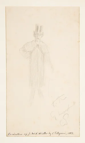 Caricature of James McNeil Whistler by Carlo Pellegrini, drawing, 1883