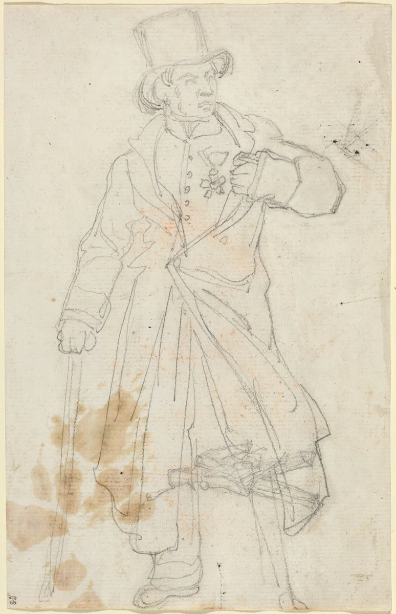 Study for "Swiss Sentry at the Louvre" by Théodore Gericault, drawing, 1819