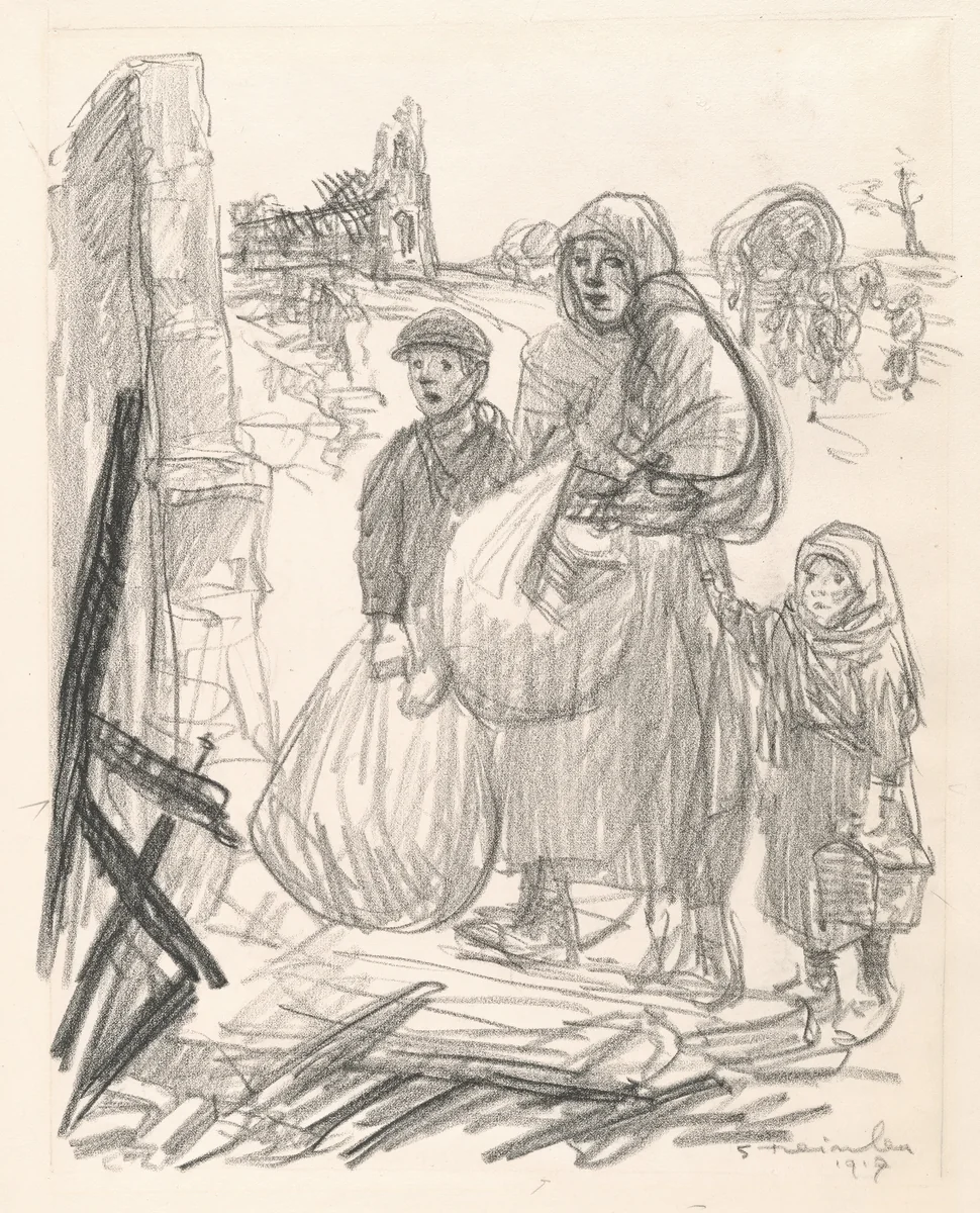 C'est ici, chez nous! by Théophile Alexandre Steinlen, drawing, 1916