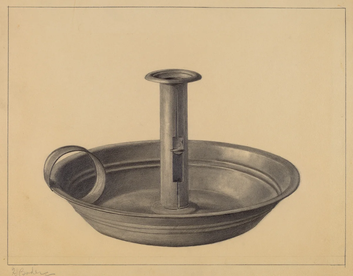 Candle Holder by Herman Bader, index of american design, 1937