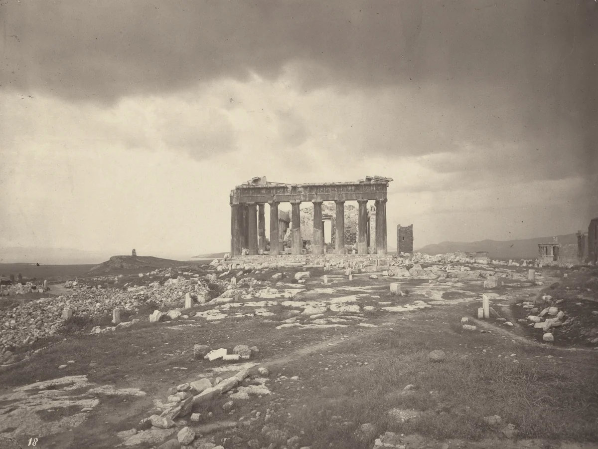 General View of the Summit of the Acropolis, from the Extreme Point, Showing the Erechtheum at The Right. by William James Stillman, photograph, 1869