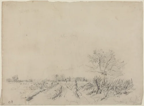 Montmorency Road by Camille Pissarro, drawing, 1850-1860