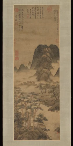 Spring Clouds at the Pine Studio by Zhang Yu, painting, 1366