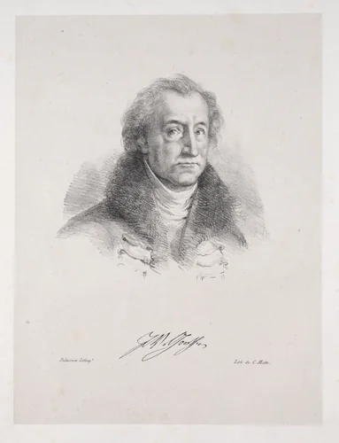 Illustrations for Faust: Frontispiece - Portrait of Johann Wolfgang von Goethe by Eugène Delacroix, print, 1828