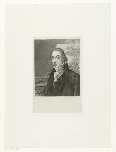 Portret van de schilder Hermanus van Brussel by Johannes Arnoldus Boland, print, 1860-1900