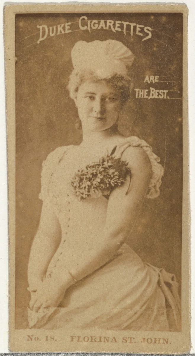 Card Number 18, Florina St. John, from the Actors and Actresses series (N145-6) issued by Duke Sons & Co. to promote Duke Cigarettes by W. Duke, Sons & Co., photograph, 1880-1889