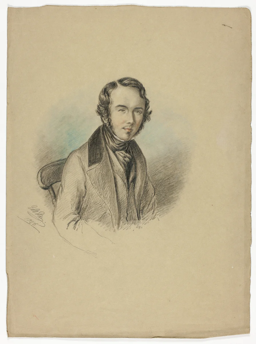 Portrait of a Man by Elizabeth Murray, drawing, 1846