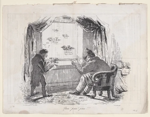 Petits! petits! petits!!!!, from Le Charivari by Delaunois, print, 1830-1840