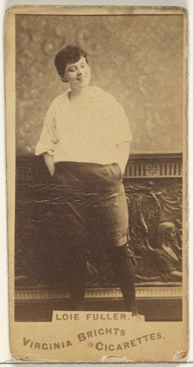 Loie Fuller, from the Actors and Actresses series (N45, Type 1) for Virginia Brights Cigarettes by Allen & Ginter, photograph, 1885-1891