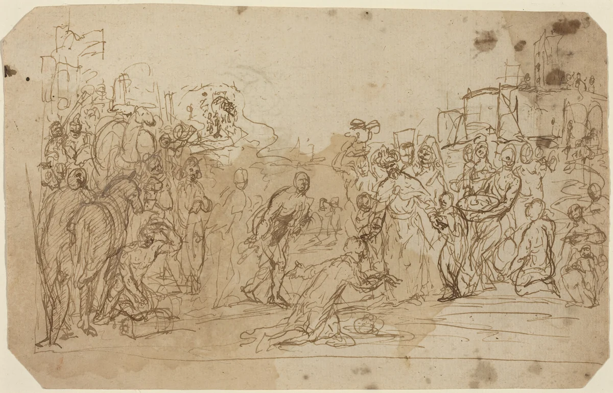 The Adoration of the Magi [recto] by Donato Creti, drawing, 1671-1749