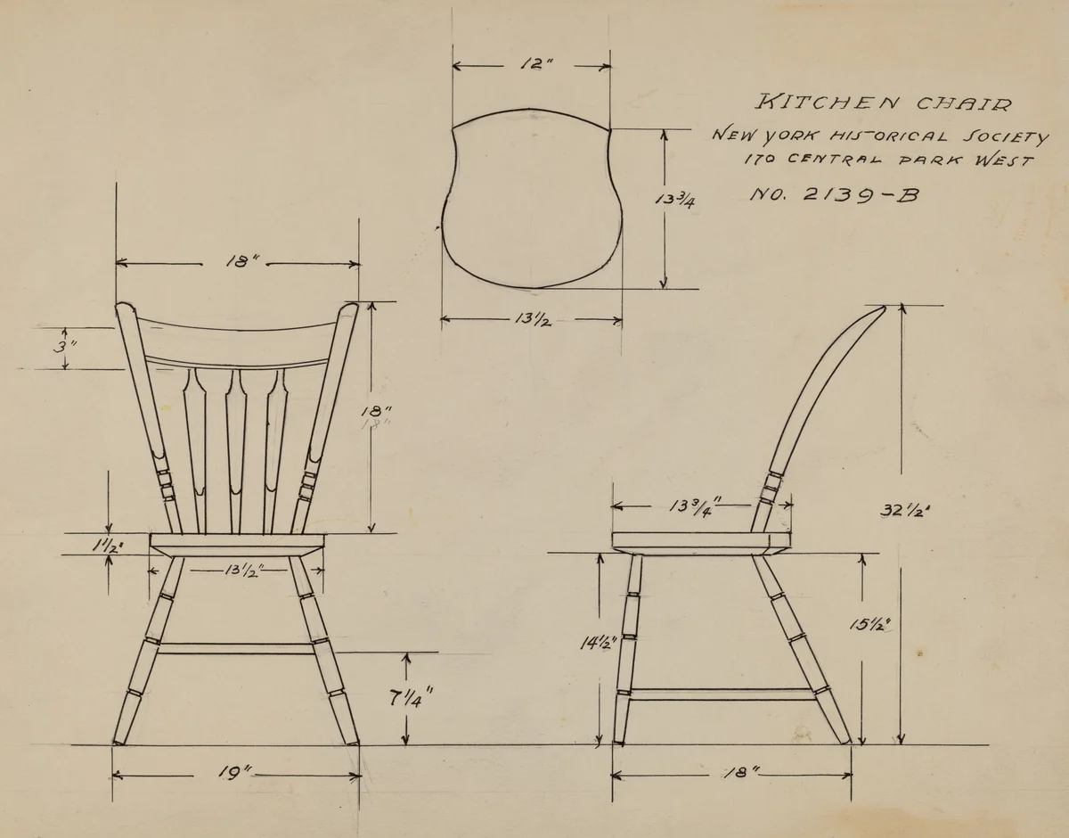 Kitchen Chair by Rosa Burger, index of american design, 1935
