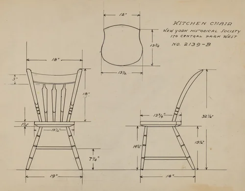 Kitchen Chair by Rosa Burger, index of american design, 1935