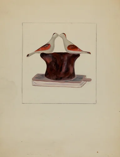 Pa. German Toy Lovebirds by Ruth Bialostosky, index of american design, 1936