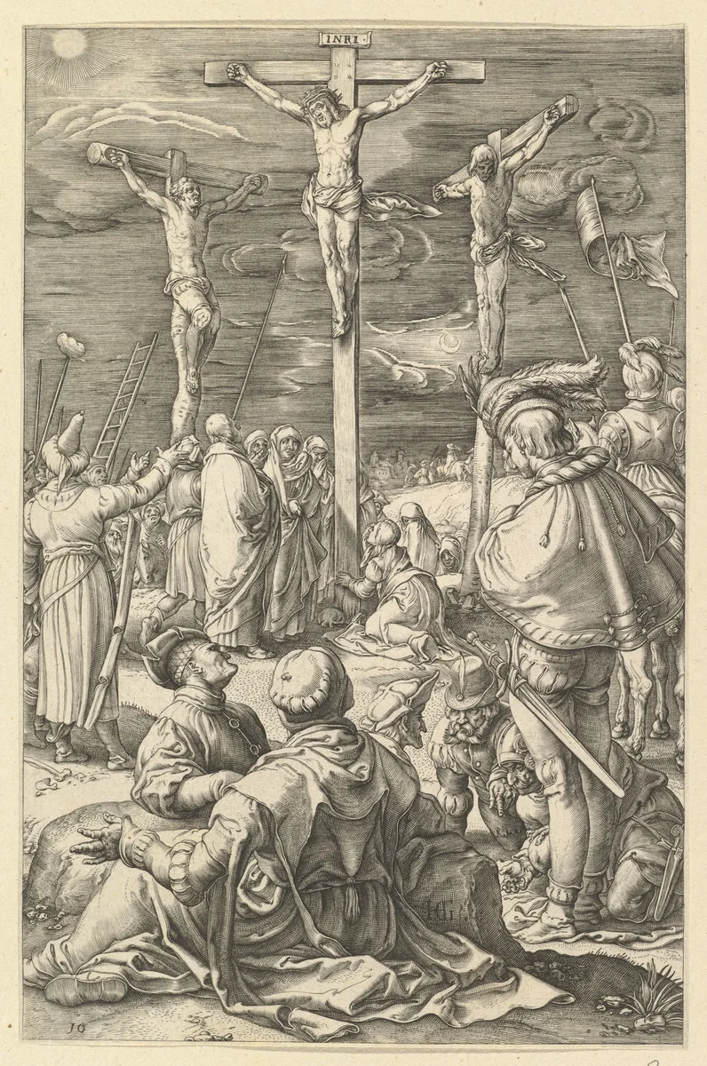 Christ on the Cross, from "The Passion of Christ" by anonymous, print, 1598-1617