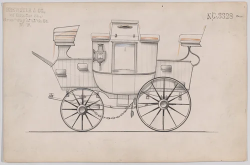Park Drag #3328a by Brewster & Co., drawing, 1877