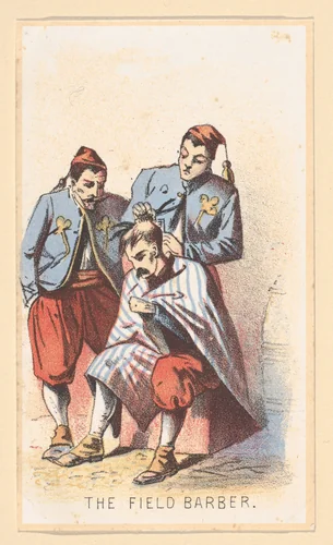 Life in Camp, Part 2: The Field Barber by Winslow Homer, print, 1864