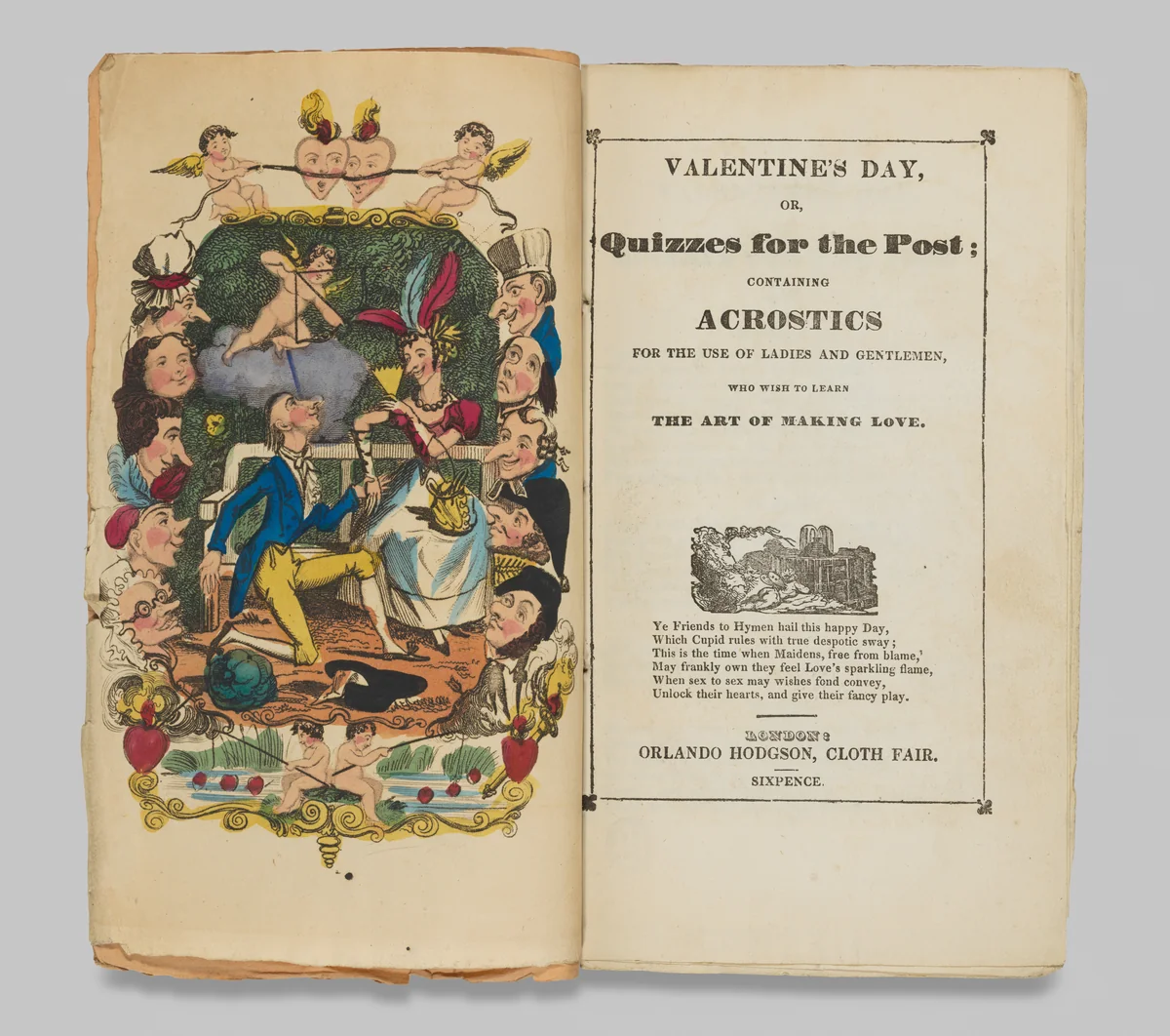 Valentine's Day, or Quizzes for the Post; Containing Acrostics for the Use of Ladies and Gentlemen, Who Wish to Learn the Art of Making Love by Orlando Hodgson, book, 1825-1835