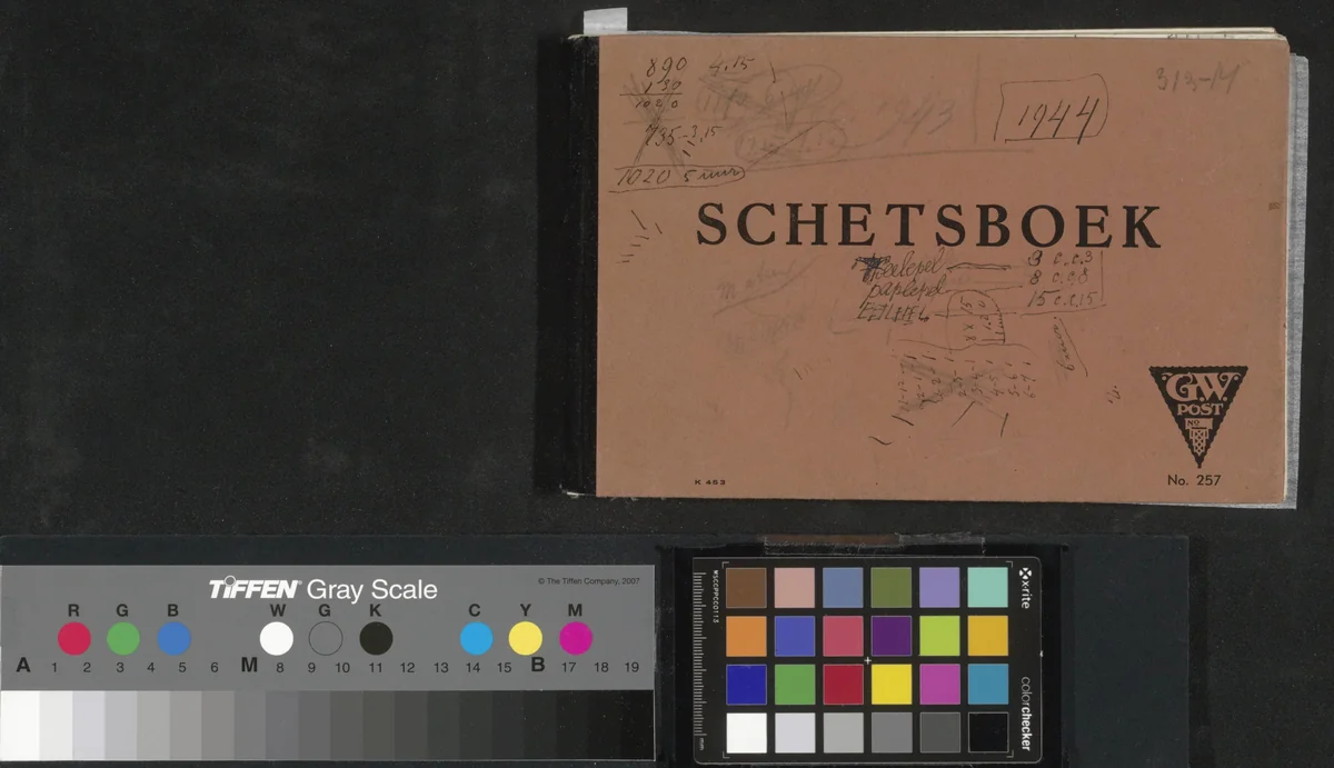 Schetsboek met 18 bladen by Samuel Jessurun de Mesquita, book, 1943-1944