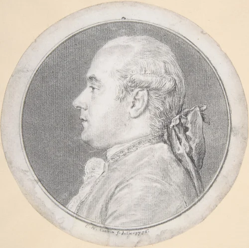 Bust of a Man, in Profile to Left by Charles Nicolas Cochin II, drawing, 1776