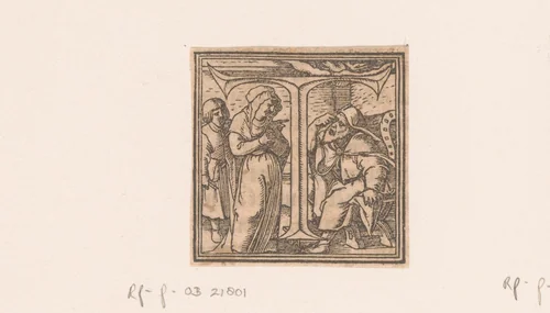Letter T: de blinde Tobit by anonymous, print, 1556