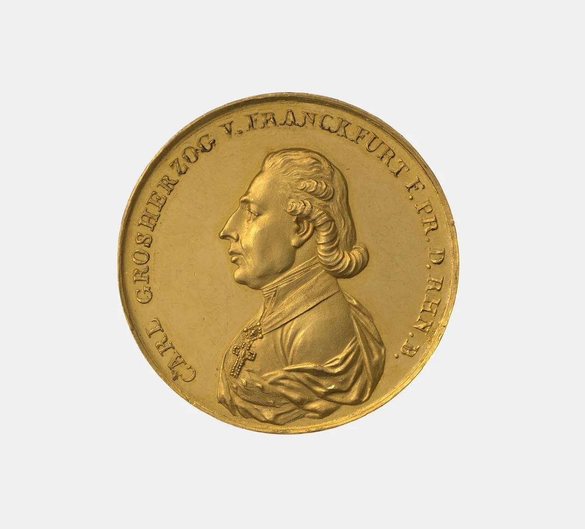 Karl Theodor Anton Maria von Dalberg / 10-ducat medal on establishment of Grand-Duchy of Frankfurt by Johann Christian Reich, metalwork, 1805-1815