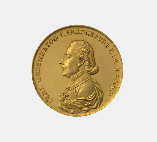 Karl Theodor Anton Maria von Dalberg / 10-ducat medal on establishment of Grand-Duchy of Frankfurt by Johann Christian Reich, metalwork, 1805-1815