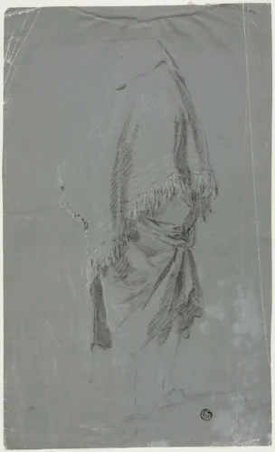 Shawled Woman Seen from the Back by Pierre-Jacques Volaire, drawing, 1749-1799