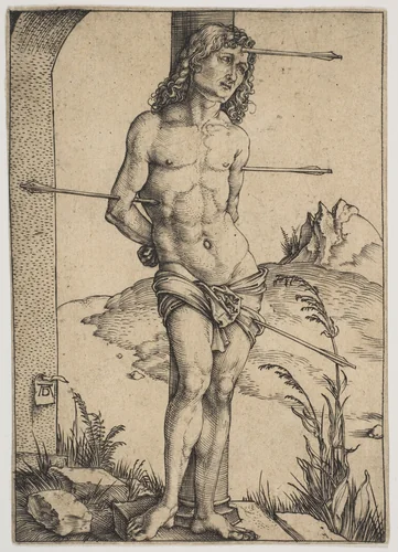 Saint Sebastian Bound to the Column by Albrecht Dürer, print, 1499