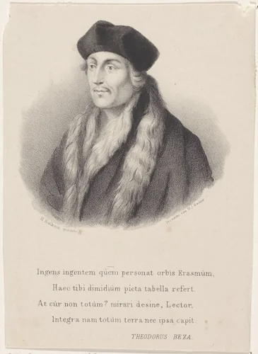 Portret van Desiderius Erasmus by anonymous, print, 1822-1845