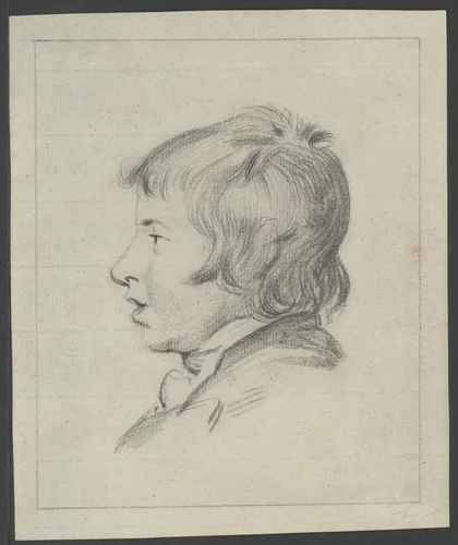 Gezicht van een jonge man by Jean Bernard, drawing, 1775-1833