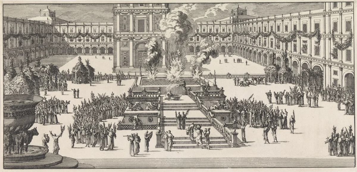 Christus op de laatste dag van het Loofhuttenfeest by Jan Luyken, print, 1705