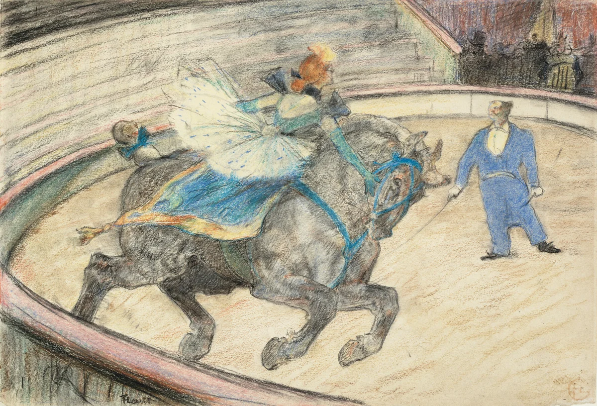 At the Circus: Work in the Ring by Henri de Toulouse-Lautrec, drawing, 1899