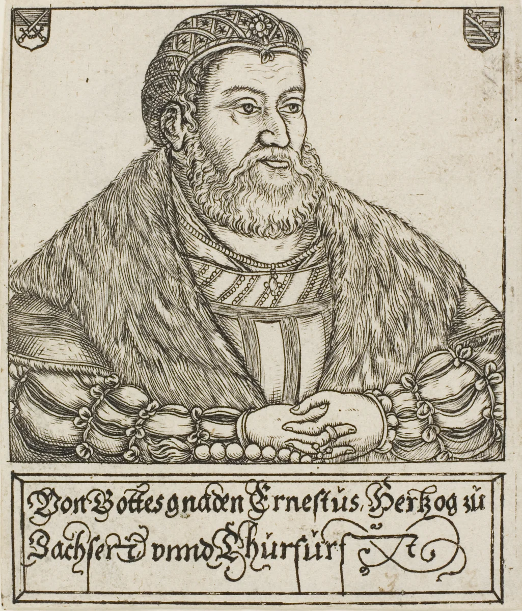 Ernest, from Saxon Dukes and Electors by Balthasar Jenichen, print, 1560-1621