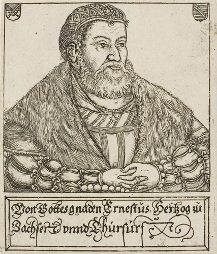 Ernest, from Saxon Dukes and Electors by Balthasar Jenichen, print, 1560-1621