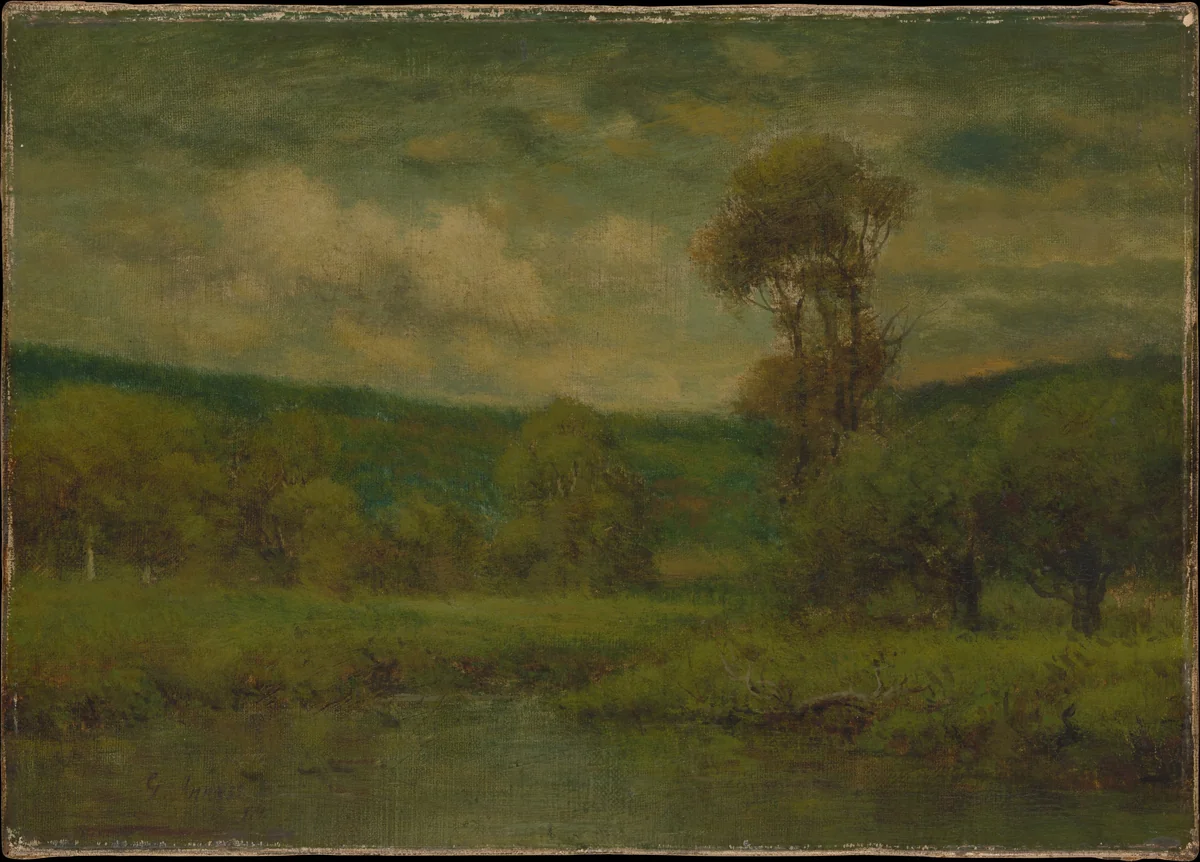 Landscape by George Inness, artwork, 1884-1889