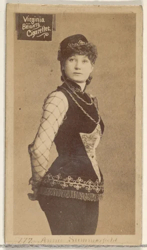 Card 777, Annie Summerfield, from the Actors and Actresses series (N45, Type 2) for Virginia Brights Cigarettes by Allen & Ginter, photograph, 1885-1891