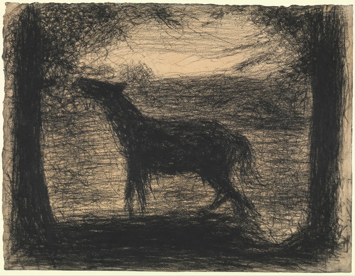 Foal (Le Poulain) [also called "The Colt"] by Georges Seurat, drawing, 1882-1883