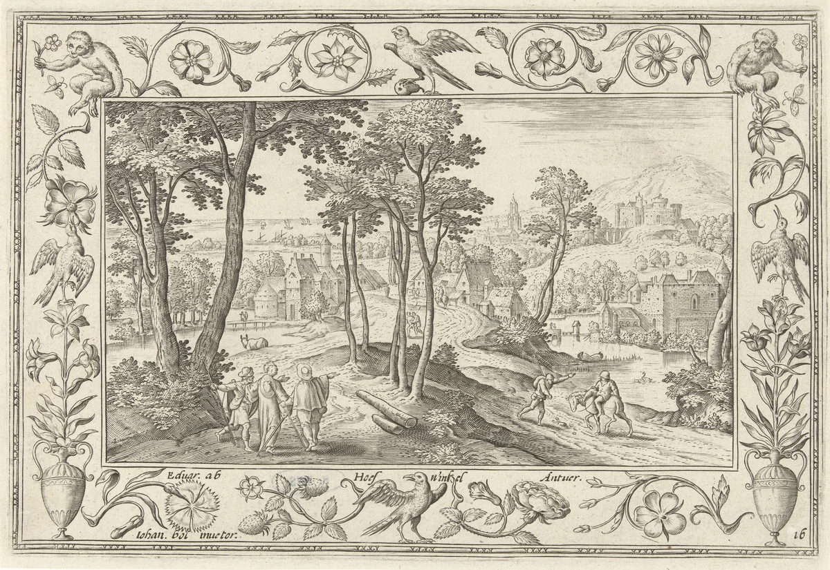 Emmaüsgangers by Unknown, print, 1582-1586