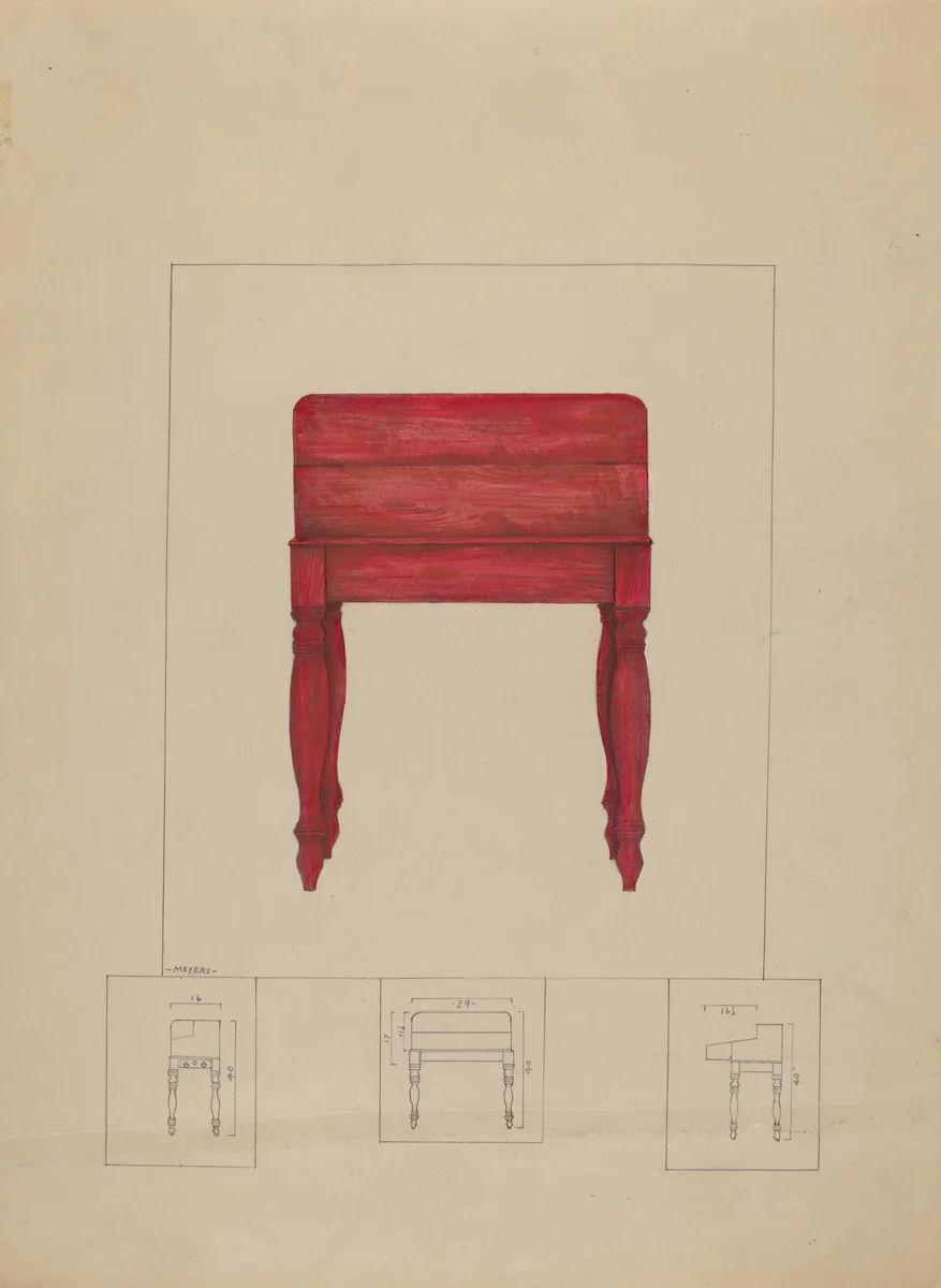 Writing Table and Desk by Henry Meyers, index of american design, 1935-1942