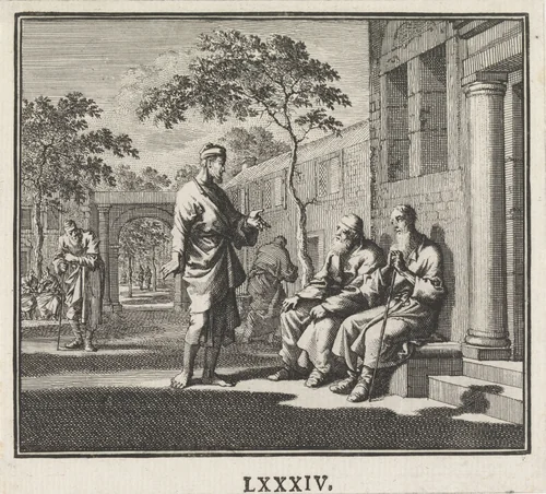 Embleem: oud by Jan Luyken, print, 1695-1705