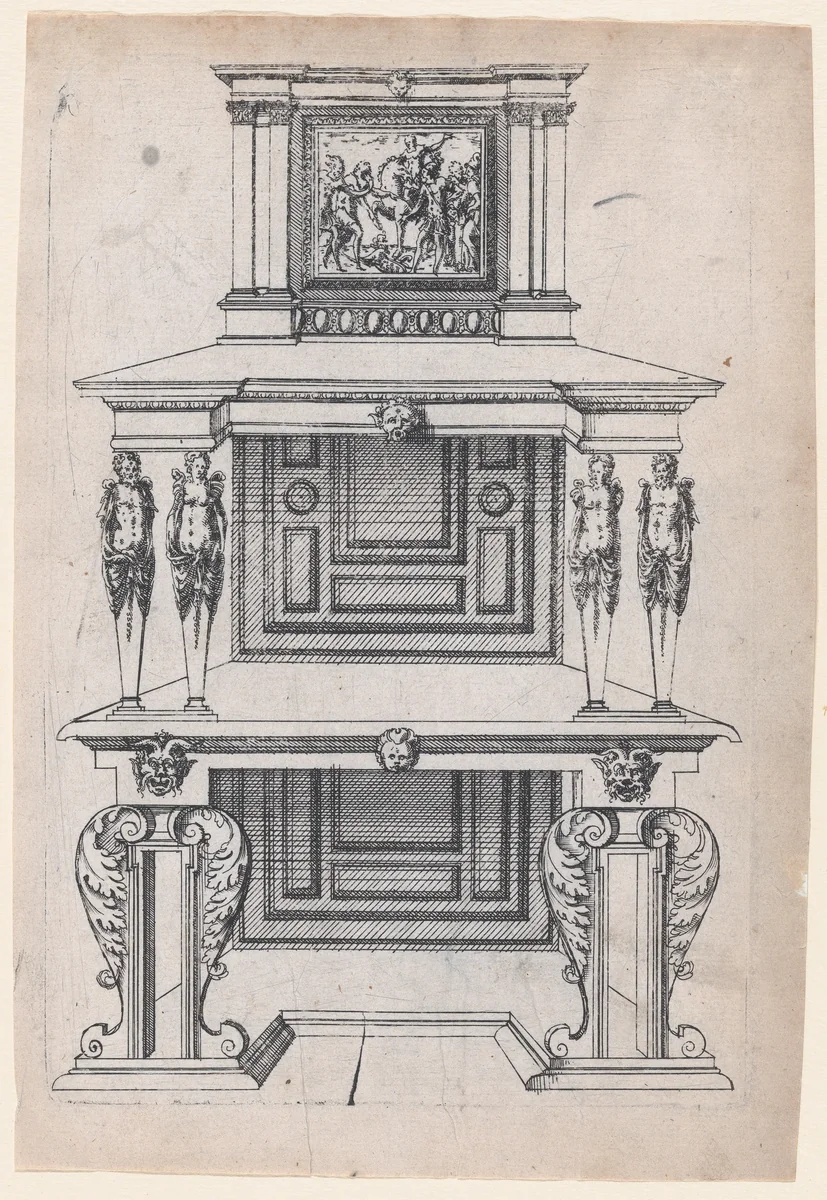 Furniture Design by Jacques Androuet du Cerceau, print, 1565-1570